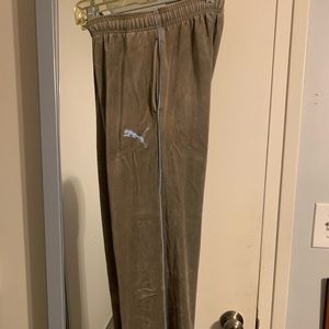 Mens size small velour track pants, tan.